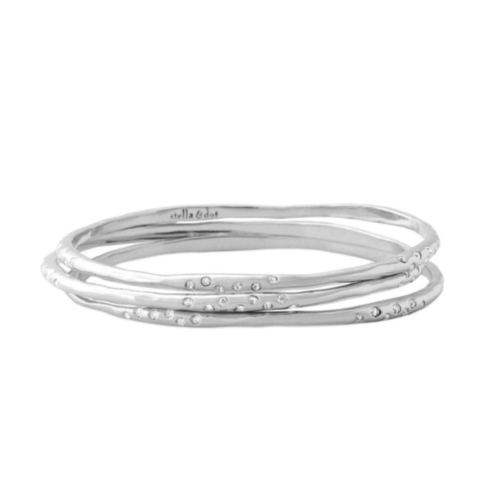 Stella and Dot Silver Rhea bangles